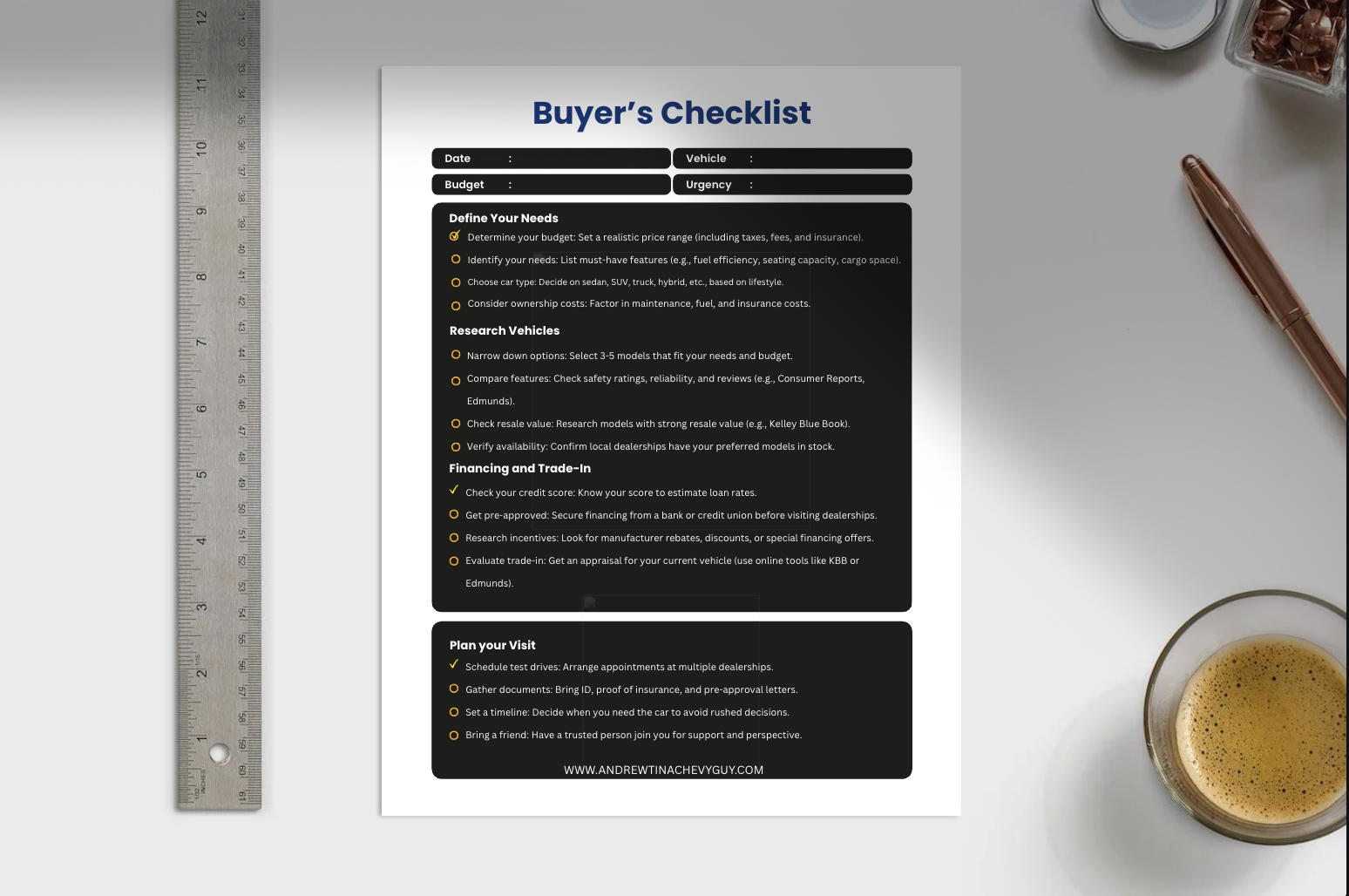 Checklist Mockup